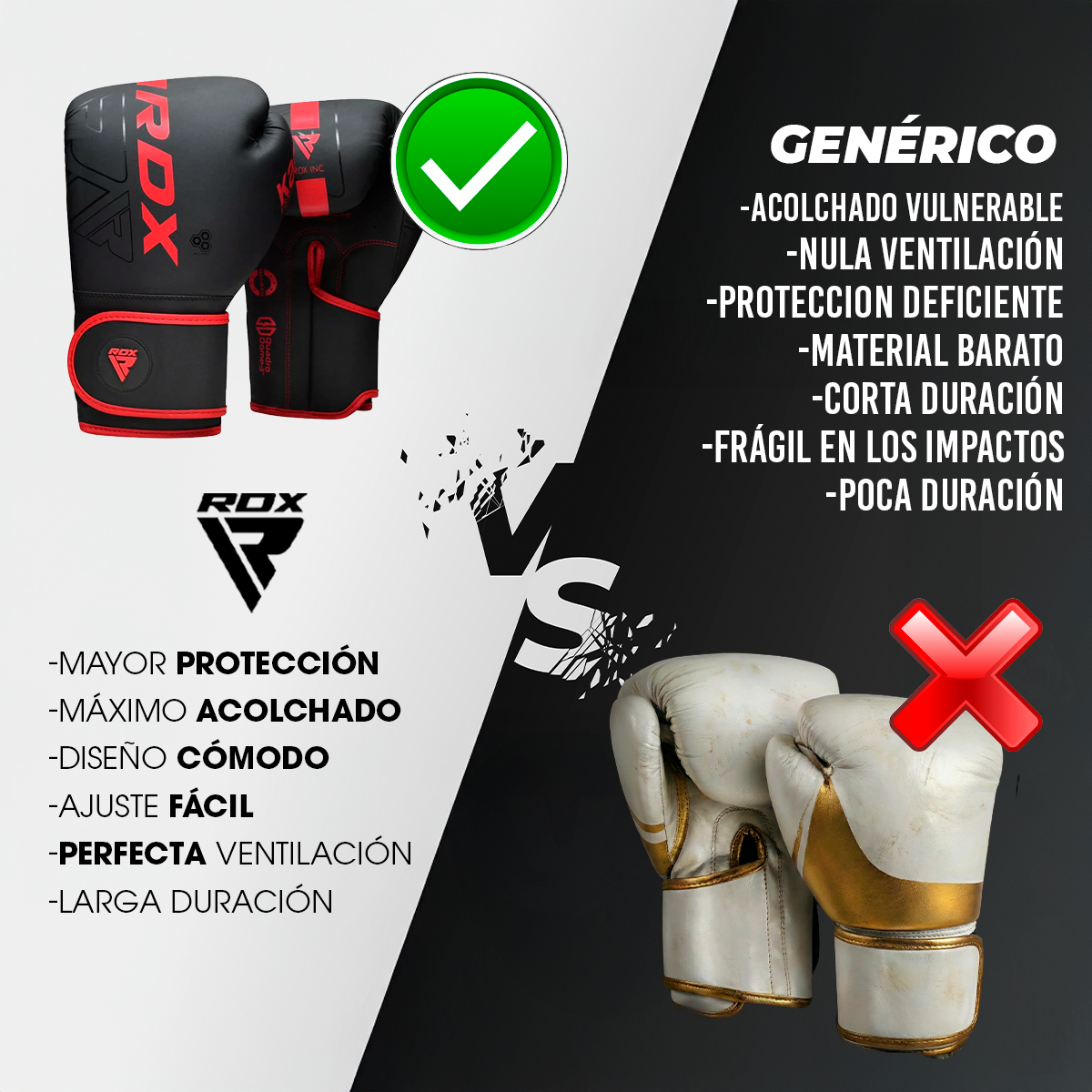 RDX GUANTES DE BOX PARA ENTRENAMIENTO F6 KARA