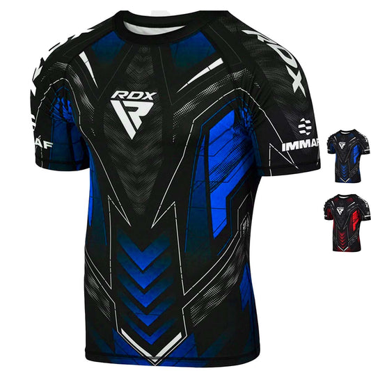 Camiseta de compresión de media manga aprobada por RDX IMMAF