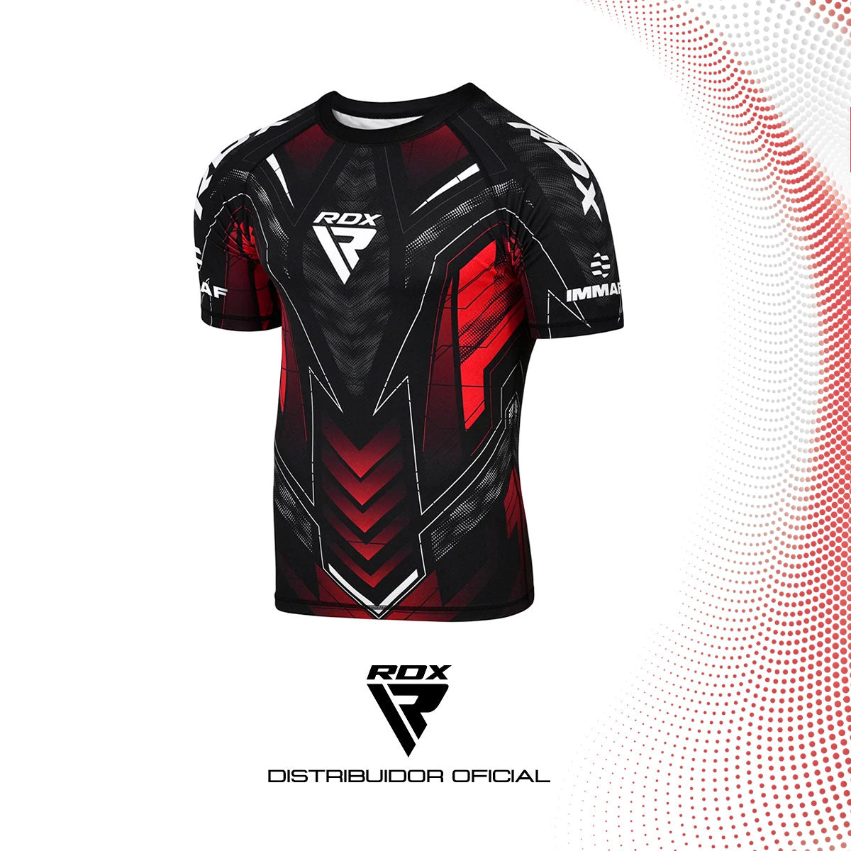 Camiseta de compresión de media manga aprobada por RDX IMMAF