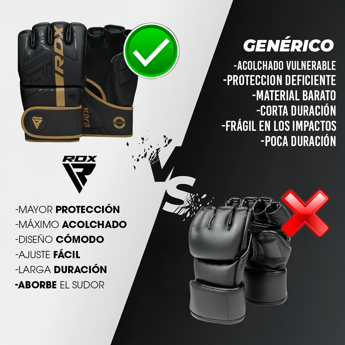 GUANTES DE MMA BLANCOS RDX KARA F6