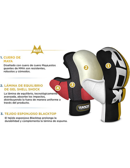 GUANTES DE MMA TIPO CONCHA T6