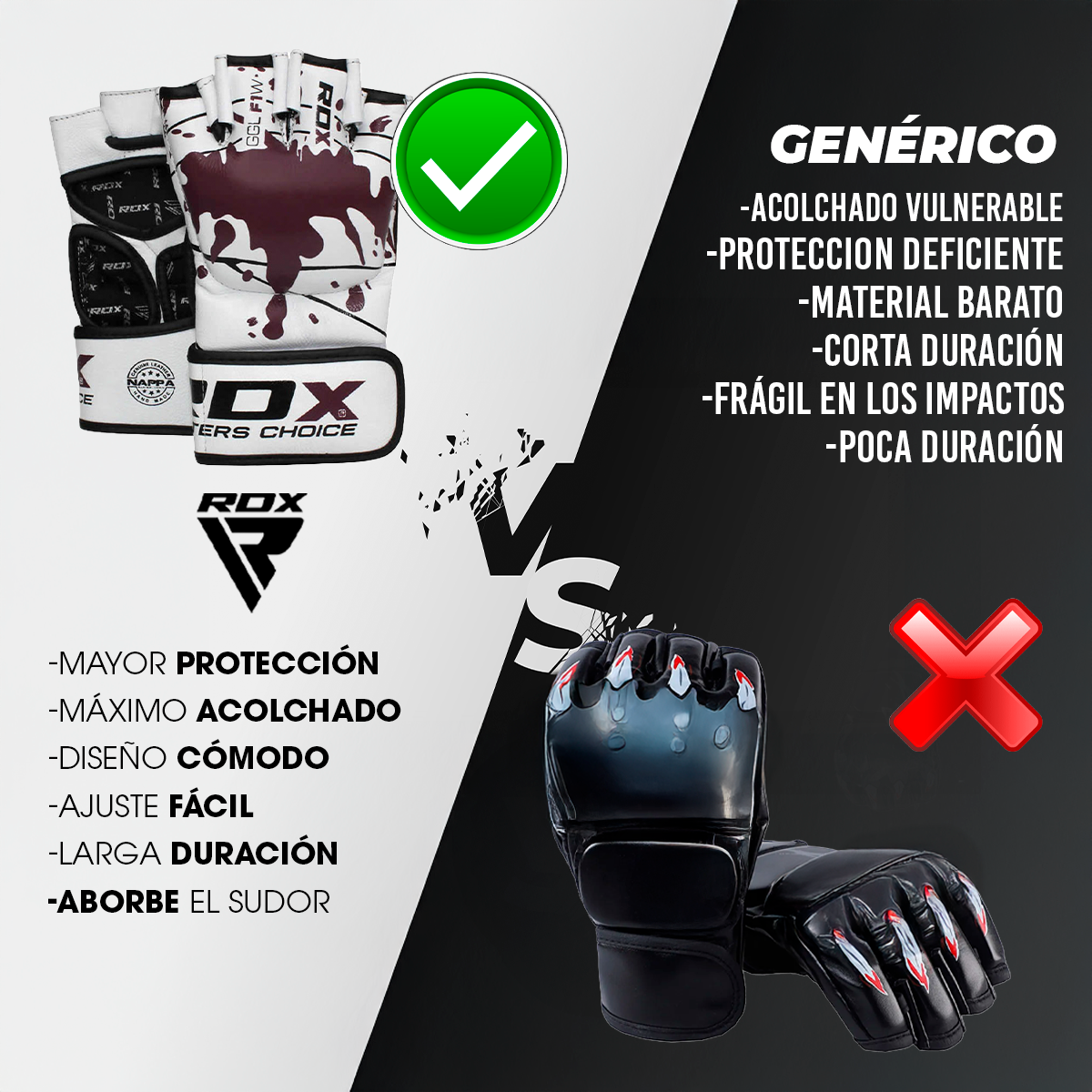 GUANTES DE PIEL PARA MMA F1