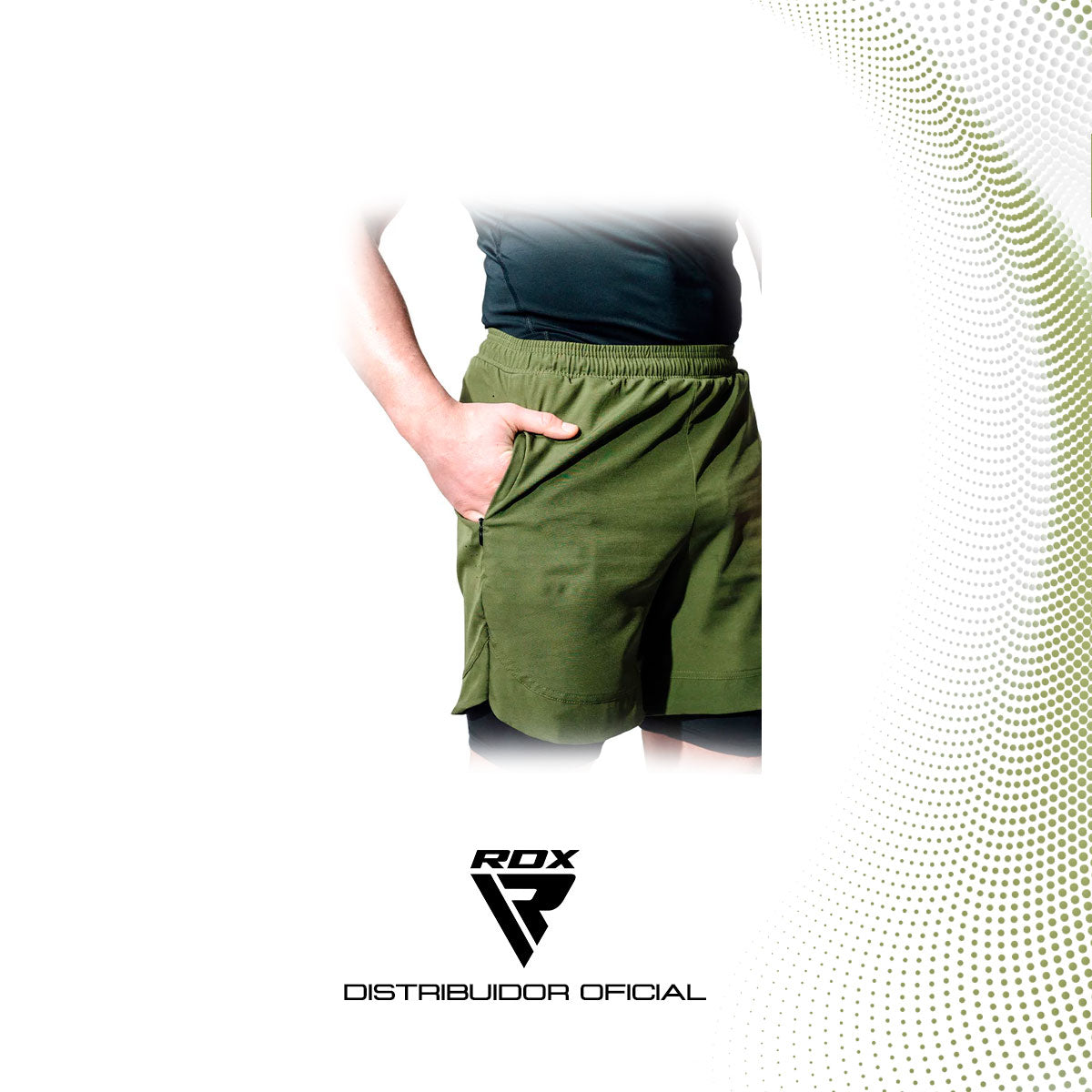 SHORT DE COMPRESION DE MMA 2 EN 1 RDX T16