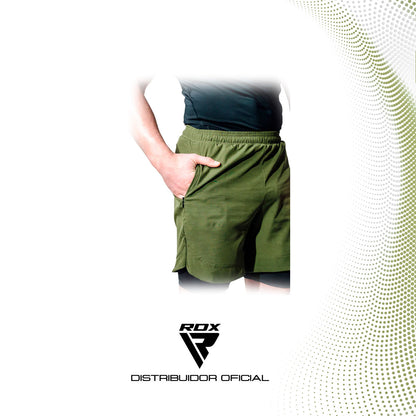 SHORT DE COMPRESION DE MMA 2 EN 1 RDX T16