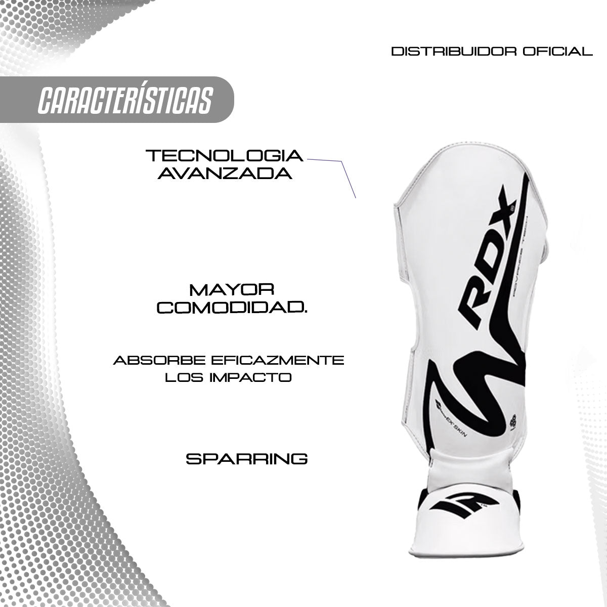 ESPINILLERAS RDX T15 NERO WHITE