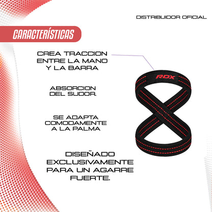 CORREAS FIGURE-8 DE LEVANTAMIENTO RDX – SOPORTE ANTIDESLIZANTE PARA DEADLIFTS Y PESAS