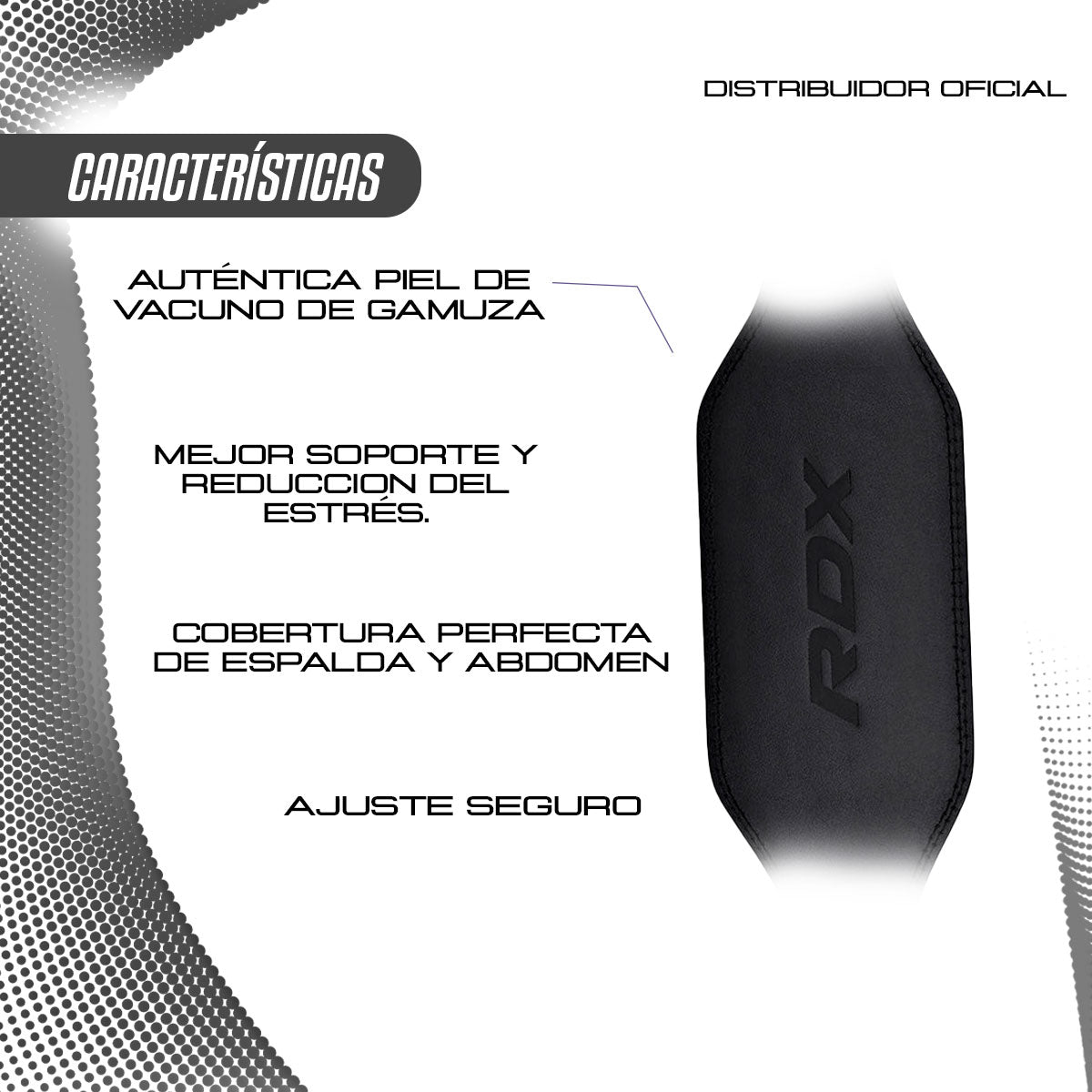CINTURÓN DE FUERZA 6 PULGADAS EN CUERO – RDX