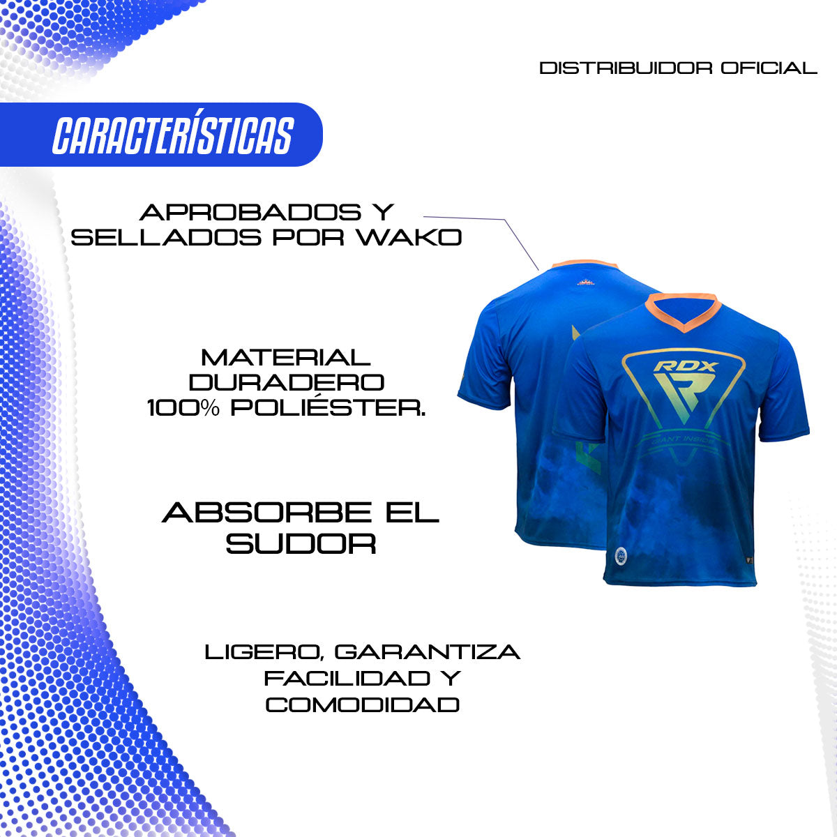Playera Deportiva WAKO Approved RDX – Cuello V, Rendimiento Premium
