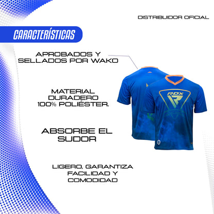 Playera Deportiva WAKO Approved RDX – Cuello V, Rendimiento Premium