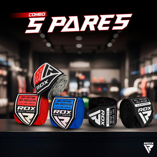 🩹Paquete de 5 PARES de Vendas de Boxeo en Liquidación 🥊🔥