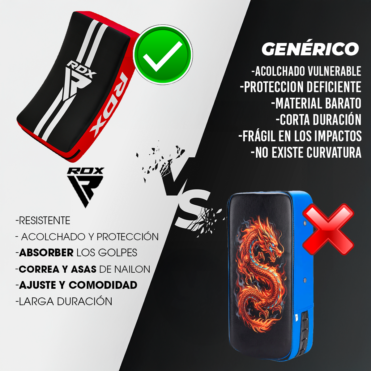 ALMOHADILLA DEPORTIVA PROTECTORA DE PATADAS RDX